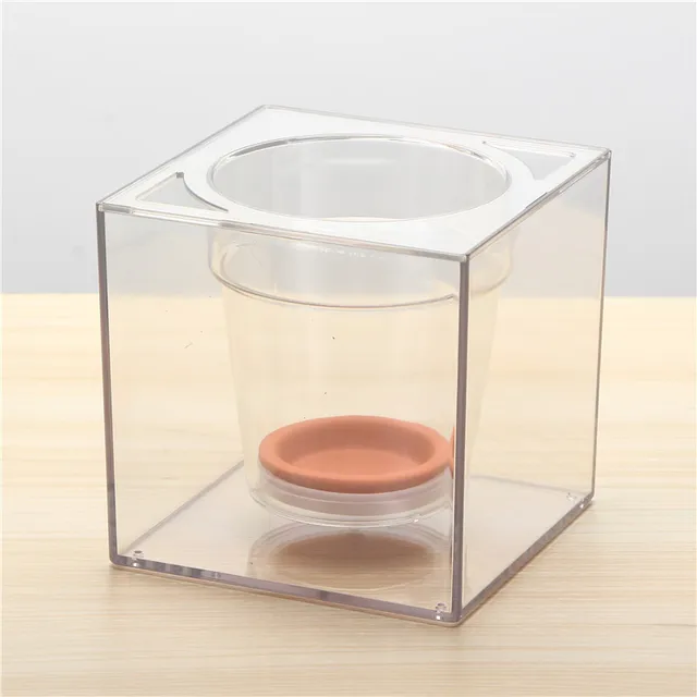 Creative Clear Tube Plant Pot / Flower Pot Decorative Self-Watering Planter Fish Tank for Home Office Desk Free Shipping