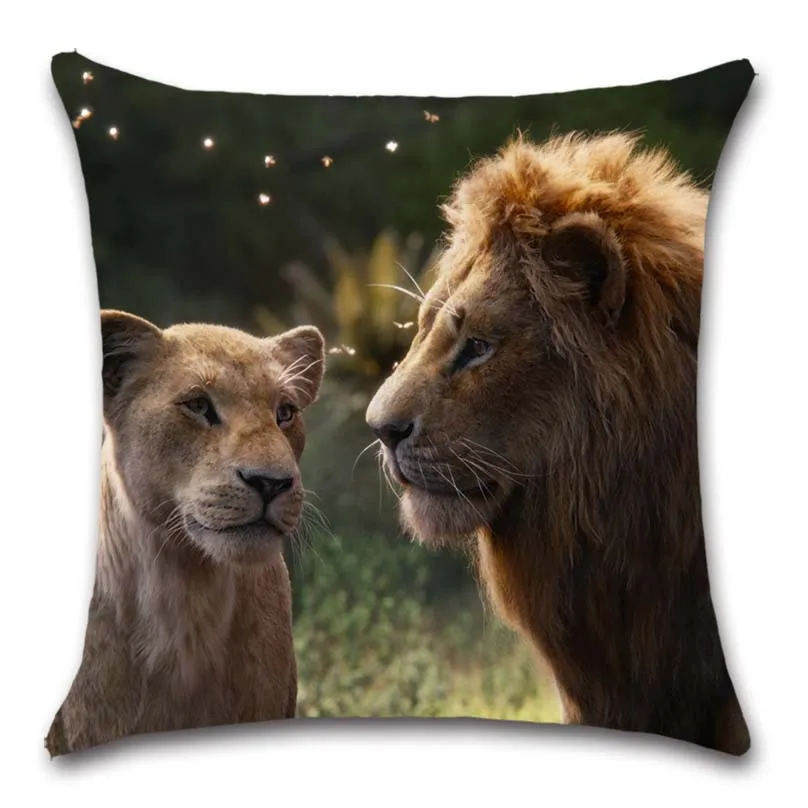 King of the grassland Lion Cushion Cover Decoration Home sofa chair office car seat friend bedroom children's gift pillowcase