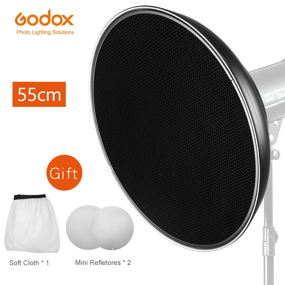 55 см 22 &quotBowens Mount Studio Silver Waved Beauty Dish + Honeycomb Grid с мягкой тканью для студийной вспышки