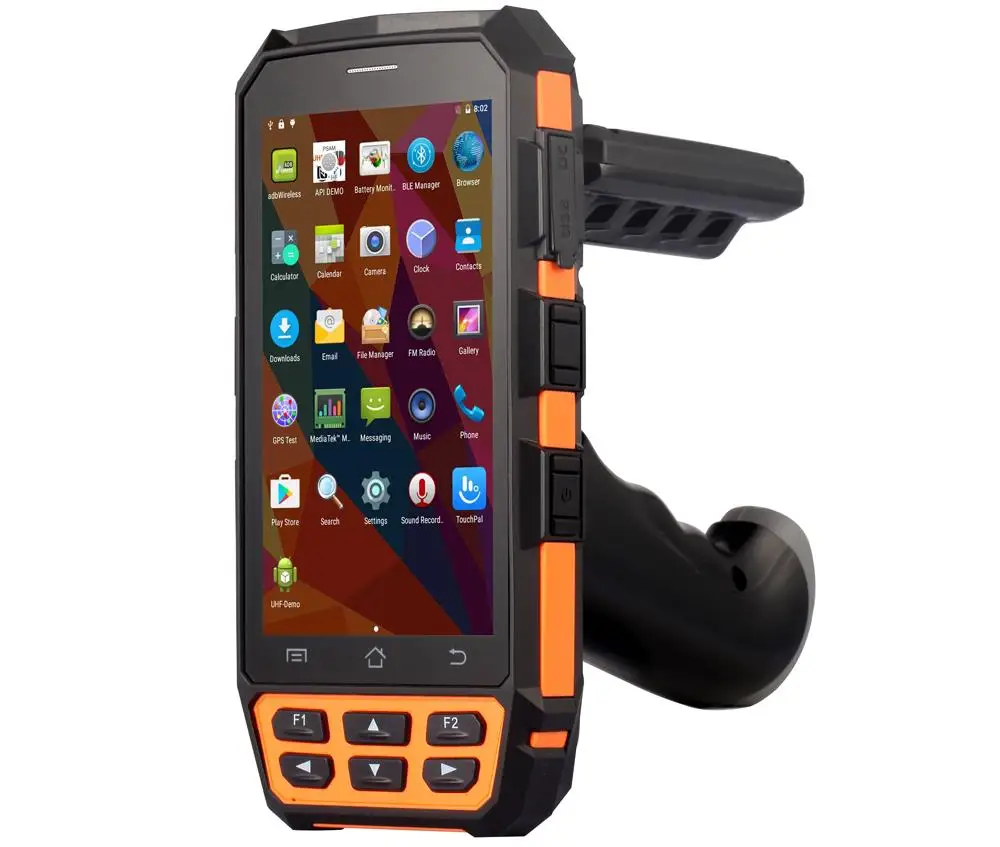 

PDA 2D Laser Barcode Android ticket Scanner UHF RFID Handheld Terminal with Pistol Grip Fingerprint Scanner Reader Rugged