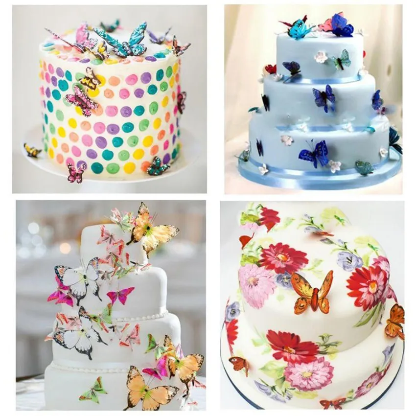 42pcs Mixed Butterfly Edible Glutinous Wafer Rice Paper Butterfly