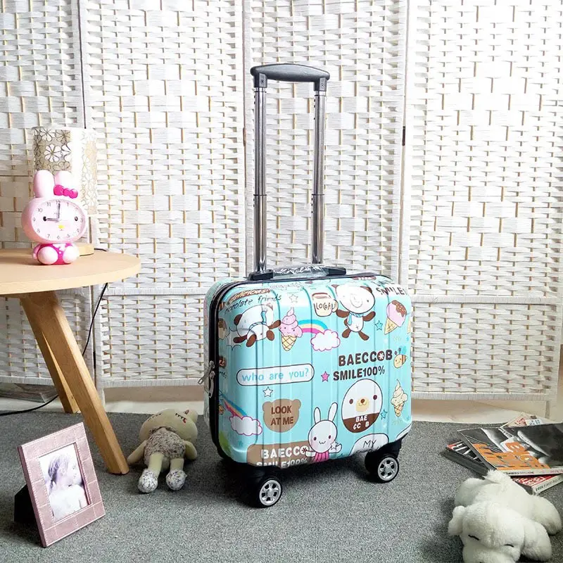 Популярные вести комплект дорожных чемоданов мода мини тележка чемодан с косметичка 18 дюймов интернат коробка путешествия сумки на колёсиках - Цвет: Style-B(single)