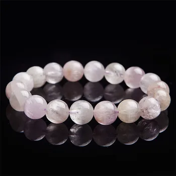 

Drop Shipping 12mm Natural Genuine Kunzite Gems Bracelets Women Men Stretch Crystal Round Bead Bracelet