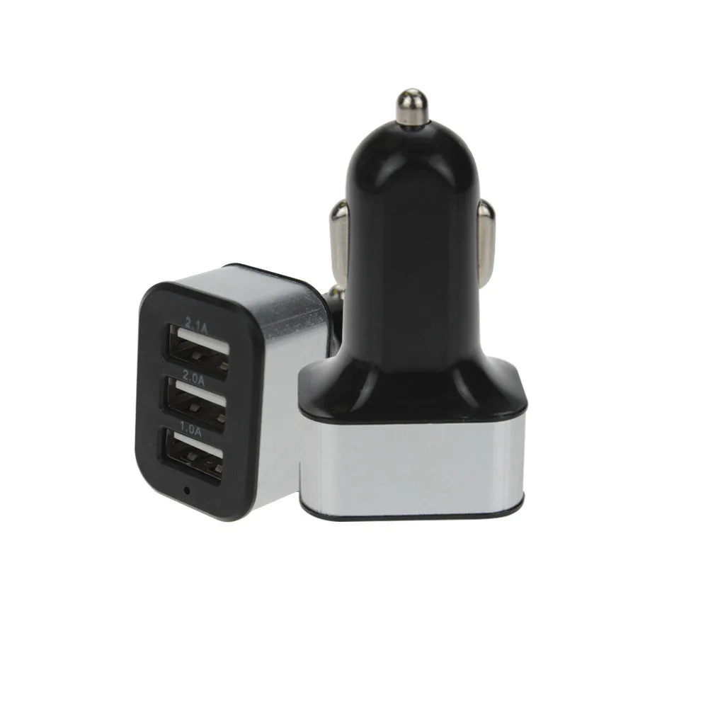 mini Car Charger Universal 12V 3Port USB DC 5.0V 2.1A 5V 2A 5V 1A Adapter For iPhone/Samsung iPad，iPod，Blackberry