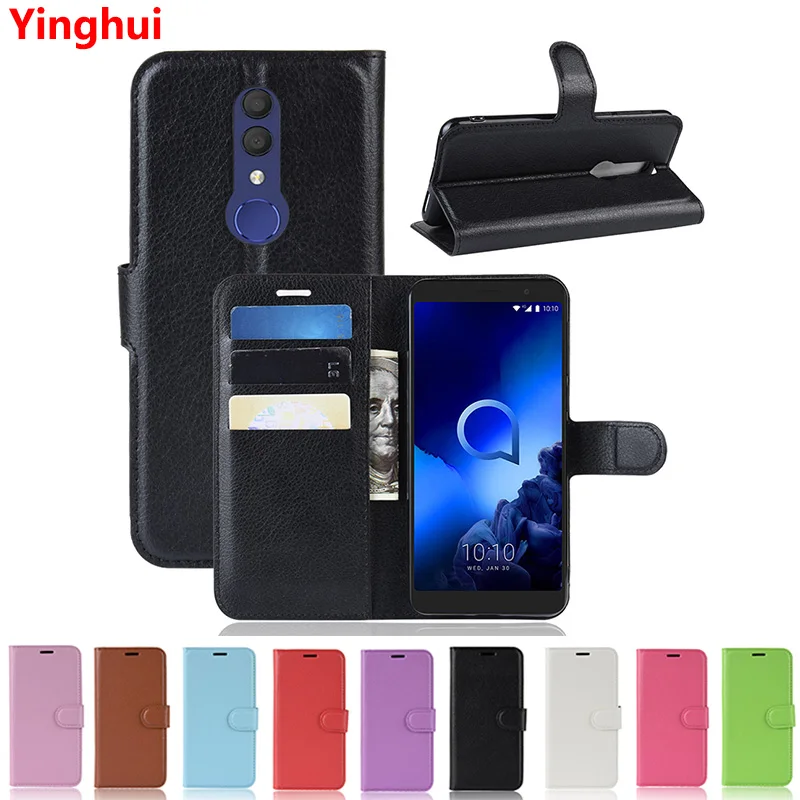

Flip Wallet Leather Card Pocket Stand Phone Case for Alcatel 1X 2019 Book Style Full Anti-knock Case Cover