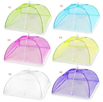 

New Multi Color Pop Up Mesh Screen Food Cover Tent Umbrella Folding Outdoor Picnic Foods Covers Meshes High Quality SN1762