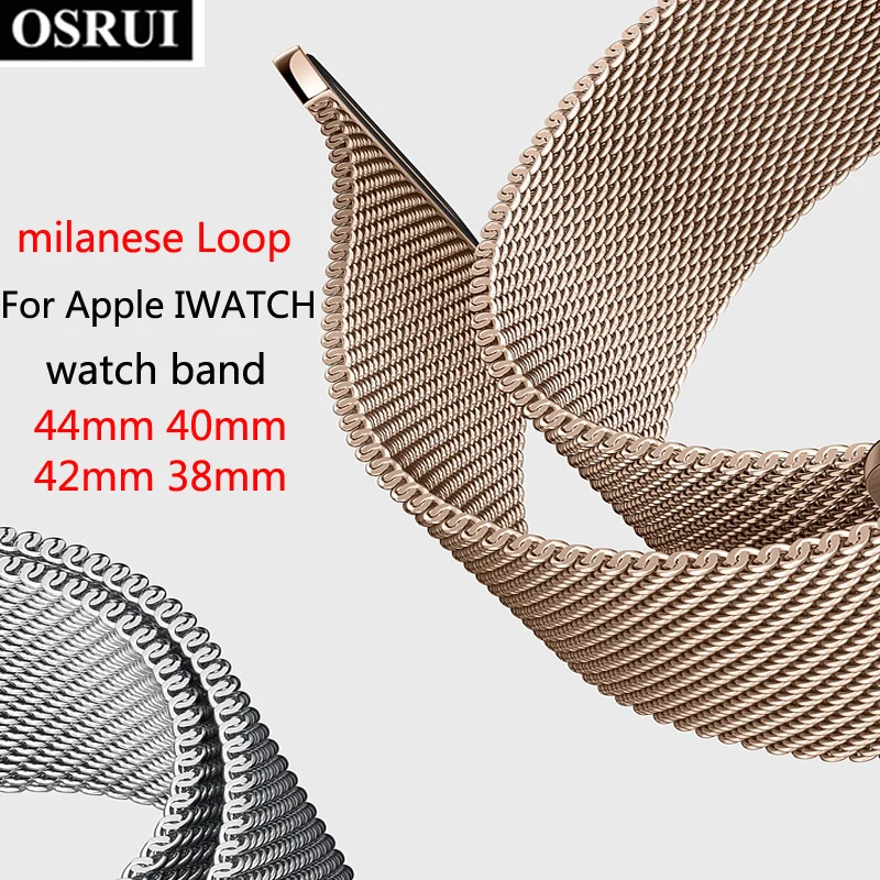 42 мм 38 для Apple watch band milanese loop ремешок 4 44 40 Нержавеющая сталь correa браслет наручные