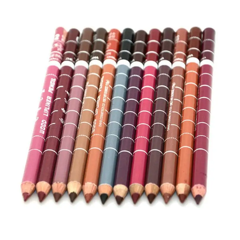 12pcs lipliner 12 шт./1 комплект, водонепроницаемый профессиональный карандаш для губ, стойкий набор для губ, мутиколоры, красный лайнер для губ, цвета 2U0110 - Цвет: 12pcs lipliner