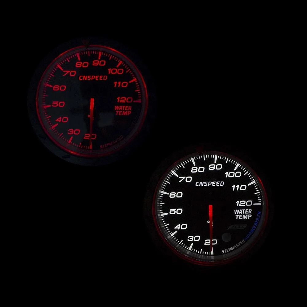 CNSPEED 60 мм Температурный манометр 20-120 C измеритель температуры воды красный и белый Освещение Автомобиля вода с адаптером датчика