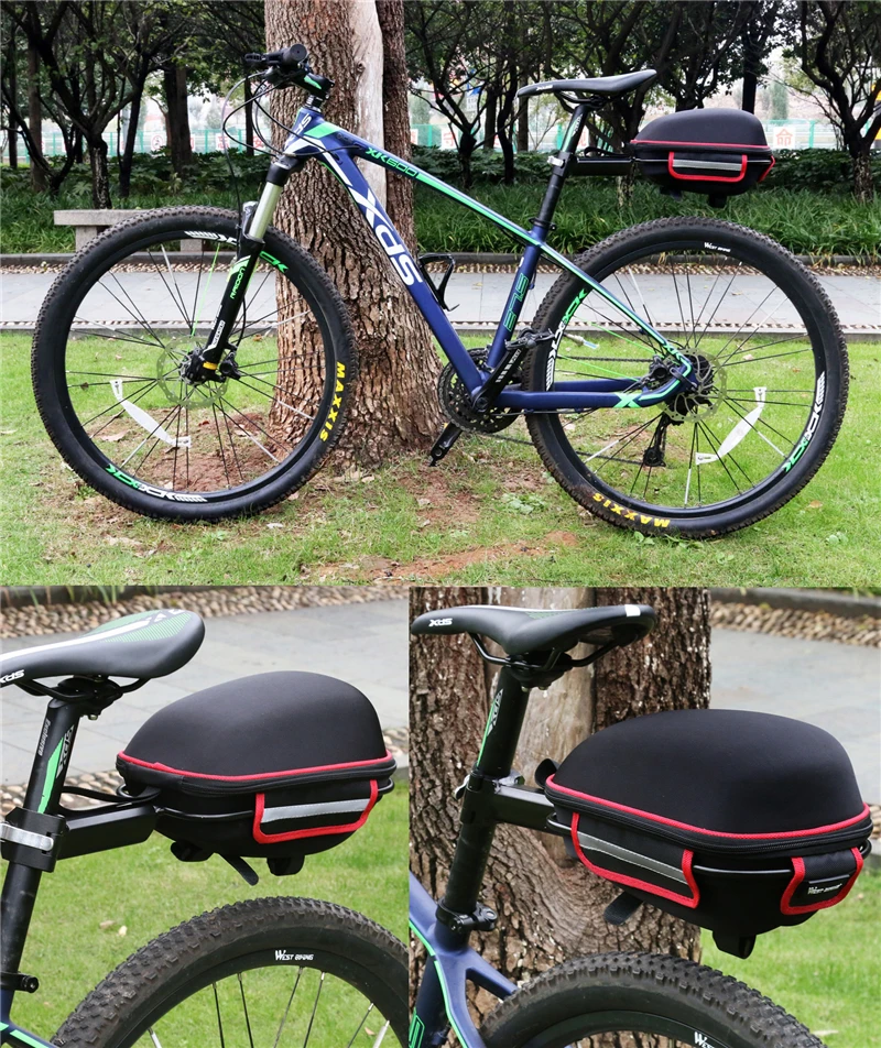 Top WEST BIKING Bike Rear Bag Reflective Waterproof Rain Cover Portable Mountain Road Bike Cycling Tail Extending Bicycle Saddle Bag 5