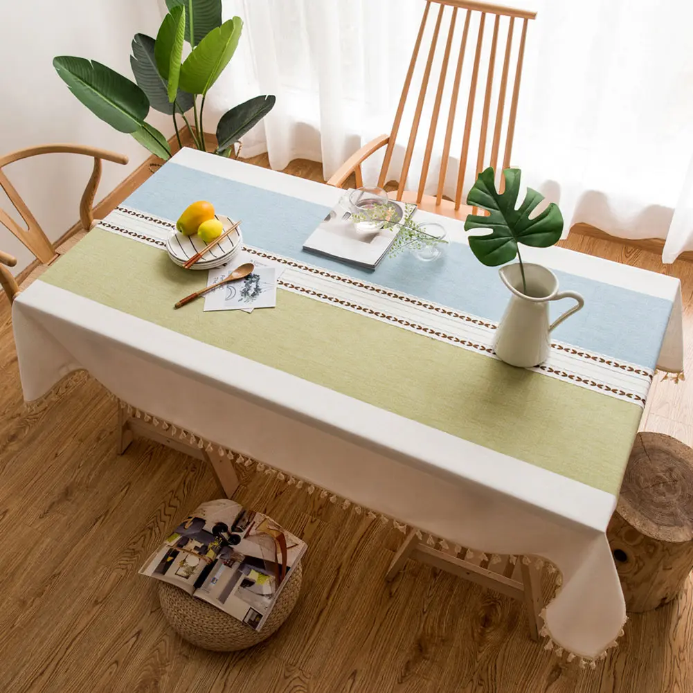

Creative Cotton Linen Tablecloth Minimalist Pattern Rectangle for Kitchen Living Room Decorations High Quality Hogard JA03