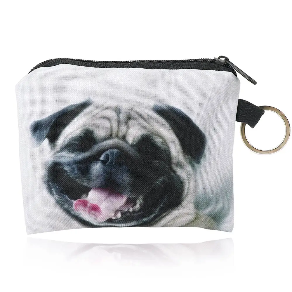 

Cute Girl Coin Purses Holder Kawaii Animal Pug Dog Design Women Mini Change Wallets Money Bag Zipper Pouch Children's Gift