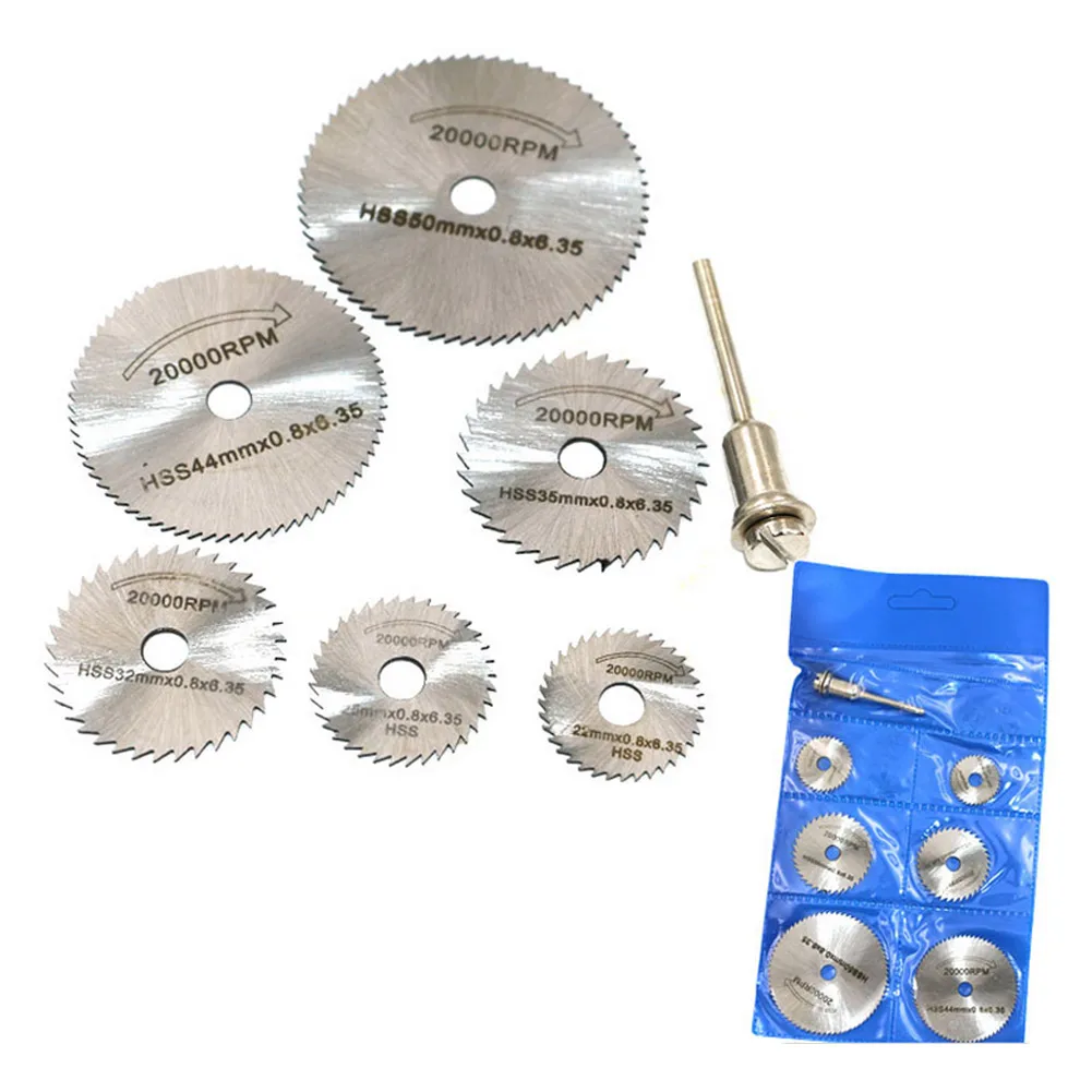 

7Pcs HSS Rotary Circular Saw Blades Tool Cutting Discs 3.2mm Mandrel Set TSH Shop
