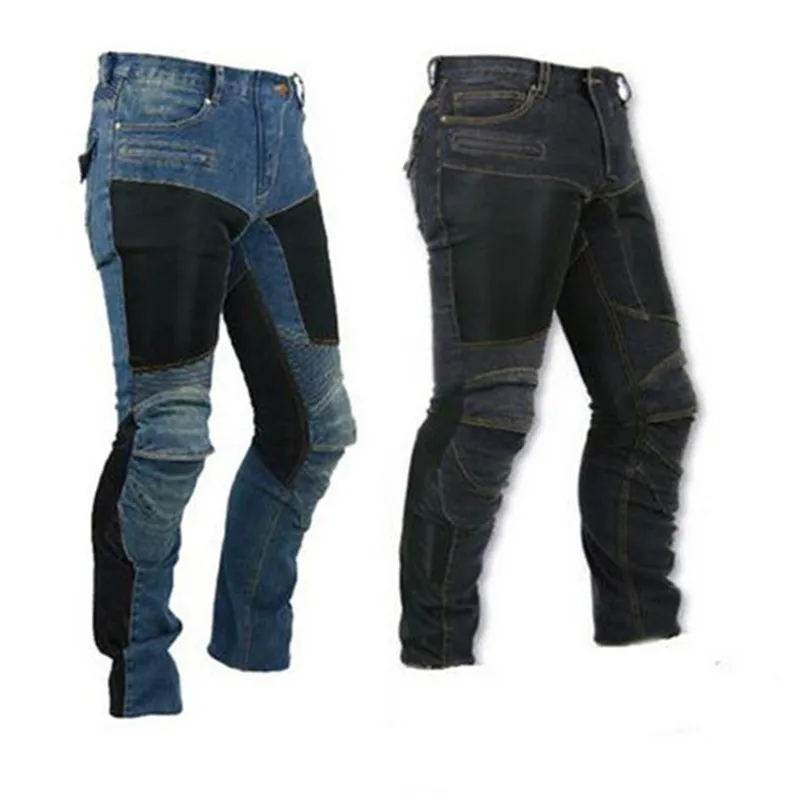 

Slim pant motorcycle off-road motorcycle pants drop resistance automobile race pants cycling jean with kneed protection pads