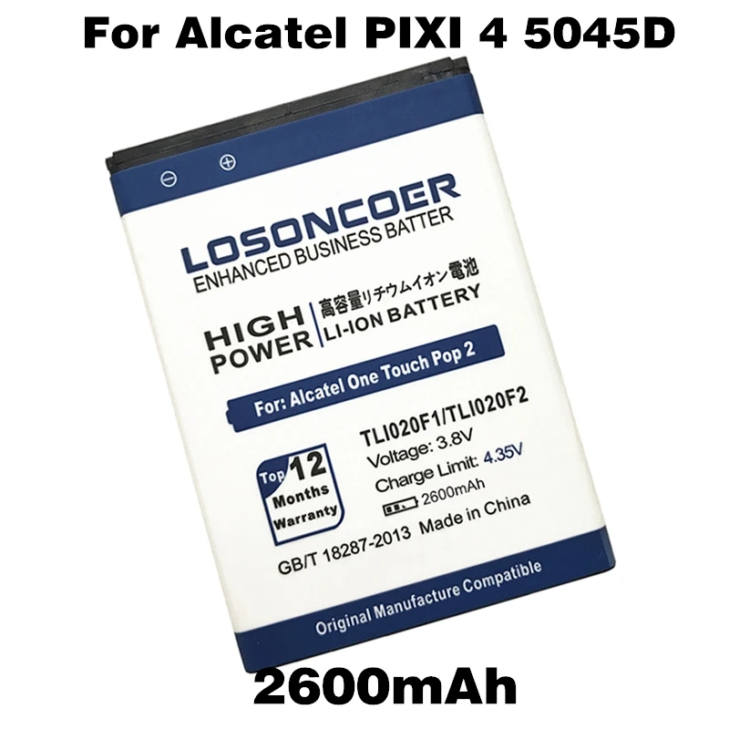 

TLI020F1 TLI020F2 For Alcatel PIXI 4 5045D / Pop 2 5042D J726T J726T-so2 J728T for TCL J726T C7 7040D / TCL J720 J720T Battery