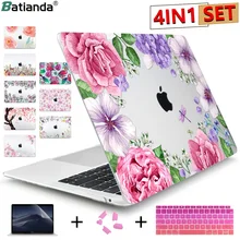 Batianda милые цветы 4в1 жесткий чехол с клавиатурой для MacBook Air Pro retina 11 12 13 15 Touch Bar A1989 A1708 A1990