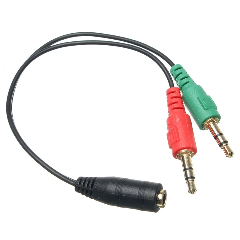 

3.5mm Jack Female to 2 Dual 3.5mm Male Earphone Adapter Headphone Mic Audio Splitter Cable Adaptor For Tablet PC Laptop Computer