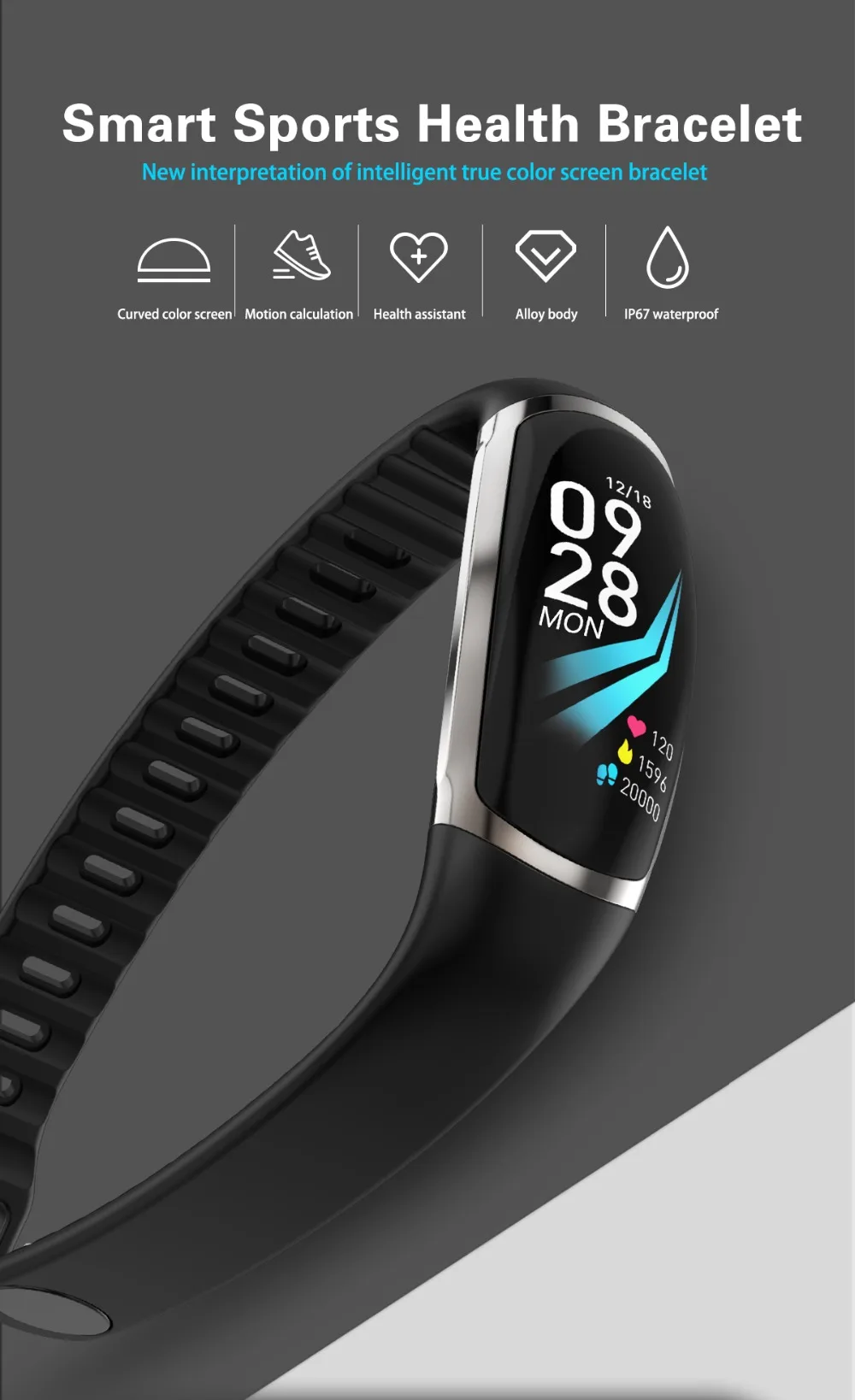 Smart Bracelet R16 Android IOS Heart Rate Band Sleep Monitor Blood Pressure Fitness Tracker Waterproof Color Screen Sport Band (1)
