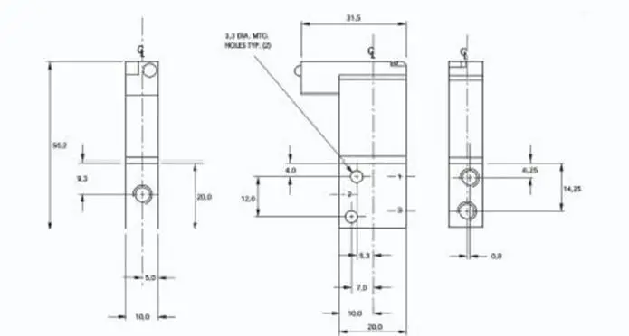 США MAC DC 12 V 4 W 3 Way микро электромагнитный электрический клапан высокоскоростной миниатюрный трехходовой клапан 5 мм резьбовое соединение 34B-AAA-GDNA-1BA