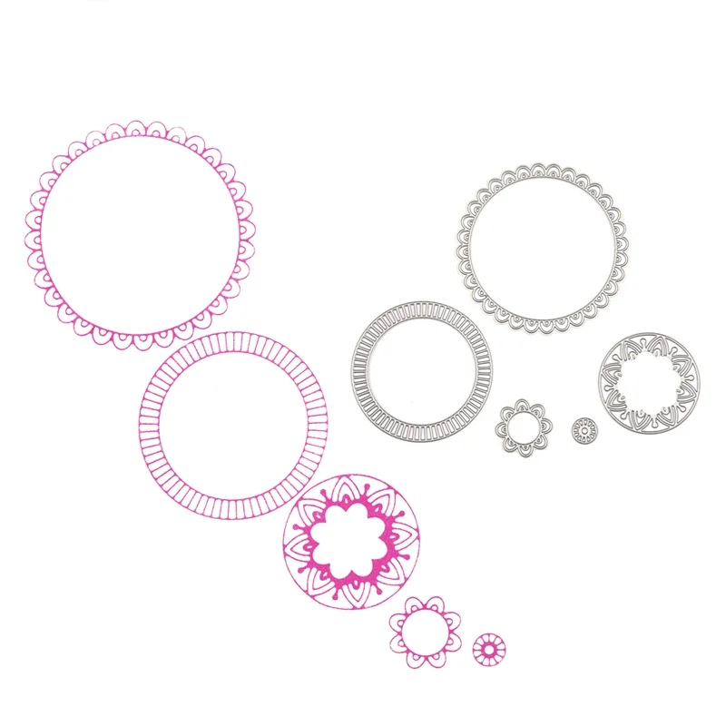

5pcs Flower Circle Layers Metal Cutting Dies Stencil for DIY Scrapbooking Embossing Paper Card Decorative Craft Diecuts New 2018
