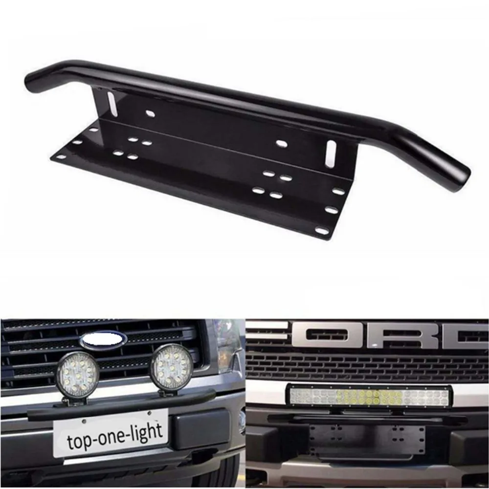 

Universal Stainless steel Bull Bar Front Bumper License Plate Mount Bracket fits most Car for Jeep Truck Pickup SUV