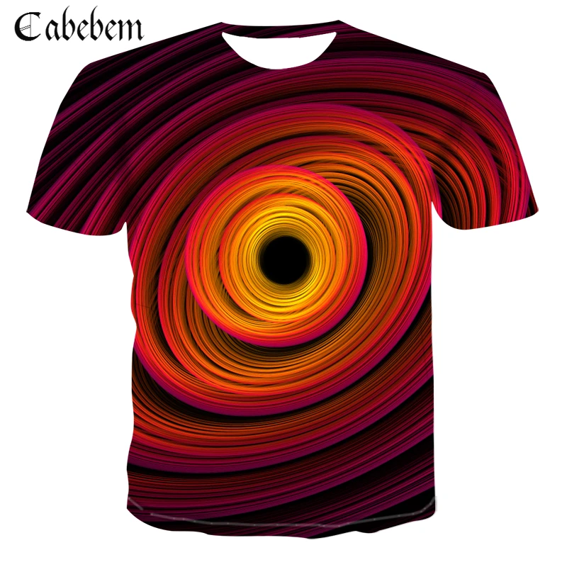 

2019 latest summer men T-shirts swirl pattern Tshirt HD digital printing 3D T shirts punk casual short-sleeved Tee shirt Top