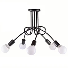 Vintage Ceiling Lights For Home Lighting Luminaire Multiple Rod Wrought Iron Ceiling Lamp E27 Bulb Living Room Lamparas De Techo Vintage Ceiling Lights For Home Lighting Luminaire Multiple Rod Wrought Iron Ceiling Lamp E27 Bulb Living Room Lamparas De Techo