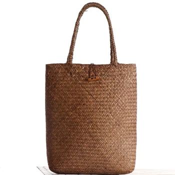 

Senhoras Bolsa De Praia Bohemian Bolsa De Palha Artesanal Do Vintage Verão 2019 Grande Capacidade Tote Da Praia Tote Rattan