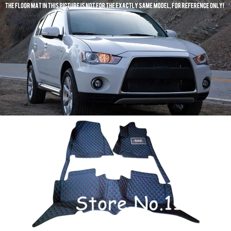 Аксессуары для Mitsubishi Outlander EX 2010 2011 2012 5 мест Интерьер черный кожаный коврик и ковры
