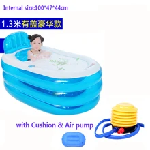 Домашняя детская надувная ванна, утолщенная, для ванной, бочонок, складная детская ванна, может лежать, Большая душевая раковина, 1,1 м/1,3 м