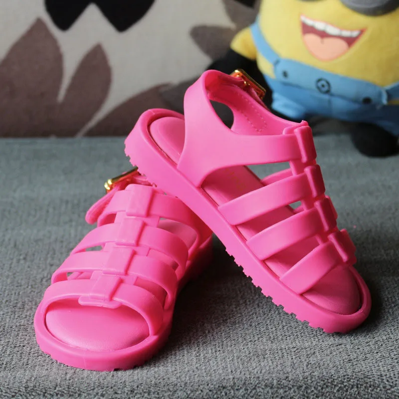 Мини Мелисса Flox в римском стиле для девочек желе детские сандалии, босоножки Melissa/детские сандалии пляжная обувь нескользящие сандалии для младенцев - Цвет: Rose Red