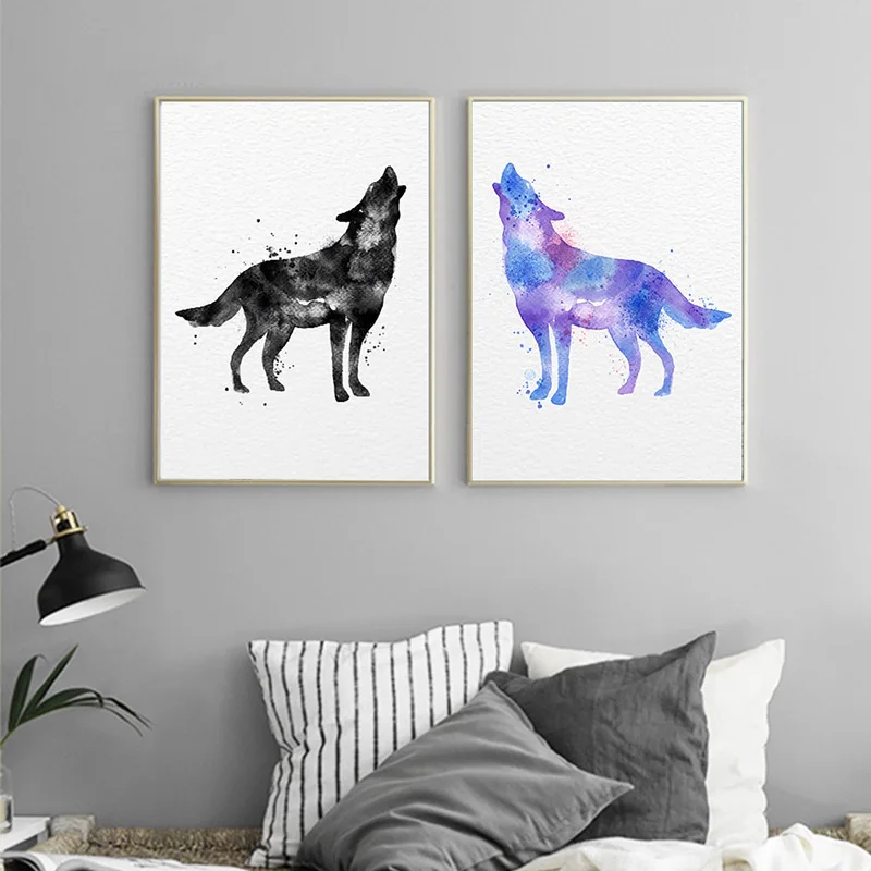 

5D DIY square diamond embroidery Watercolor Wolf diamond painting Cross Stitch full drill Rhinestone mosaic home decoration
