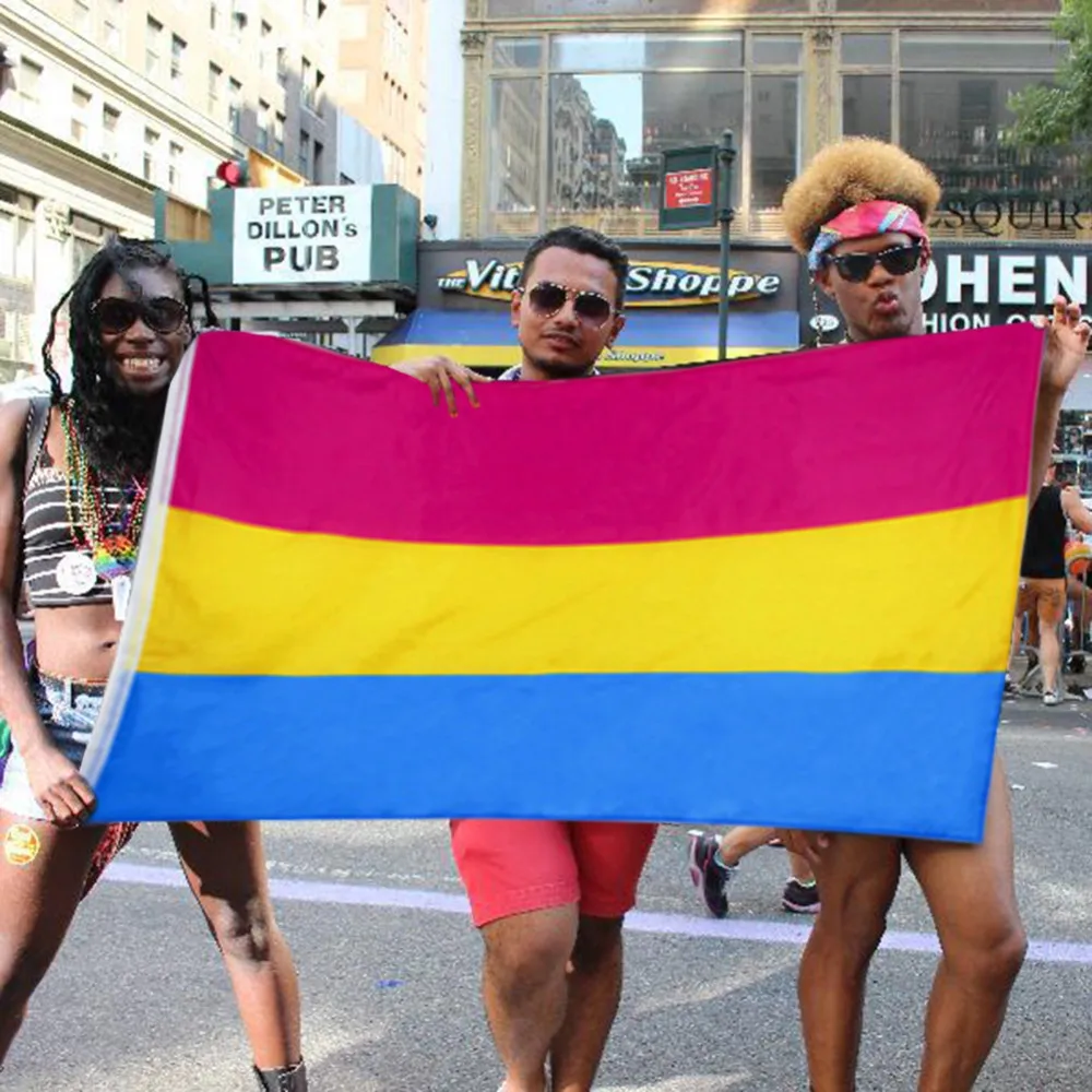 90*150 см Omnisexual ЛГБТ флаги для лесбиянок баннеры пансексапильные садовые Полиэстеровые цветные гей-флаги для украшения дома садоводства B4