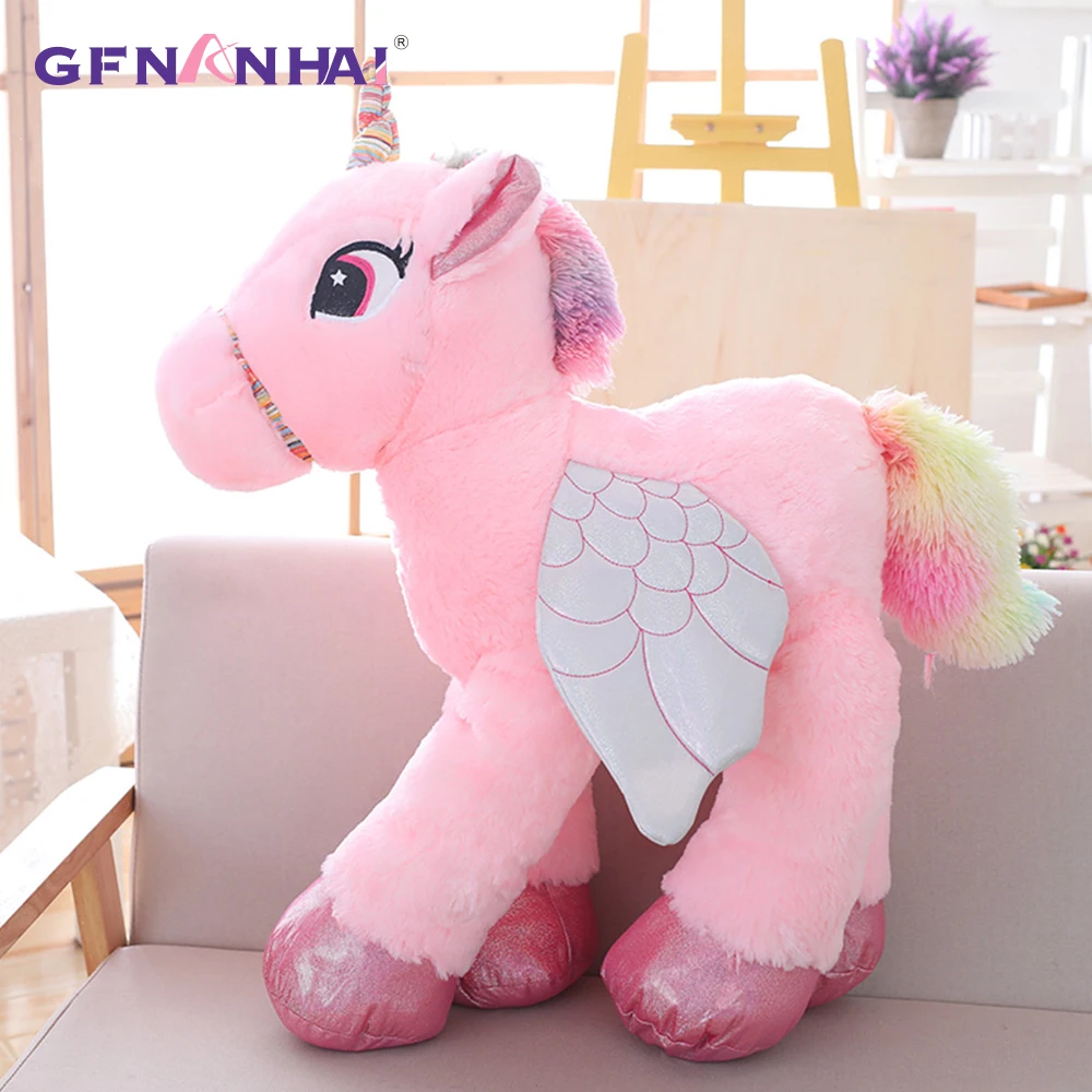 1pc 50/60/90cm big size cute unicorn plush toy stuffed soft kawaii animal horse nap pillow birthday gift for children girls