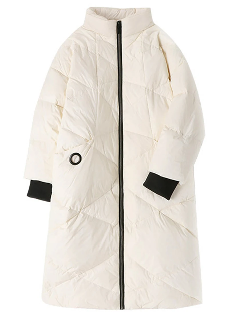 Модная теплая парка большого размера белая куртка-пуховик список зимняя куртка женская длинная куртка женская секция белое пальто 174