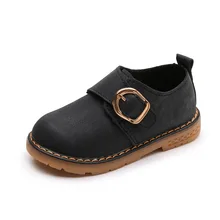 Детские туфли-оксфорды, женская обувь из кожи; мокасины из искусственной кожи для мальчиков и девочек повседневная обувь розового, желтого, черного цвета для мальчиков; школьная обувь KS232