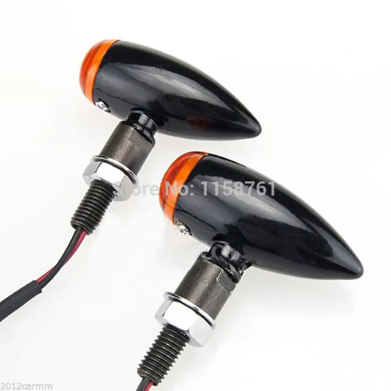 

FREE SHIPPING 4 X Black Bullet Motorcycle Turn Signal Light Blinker for Cruiser Bobber Custom