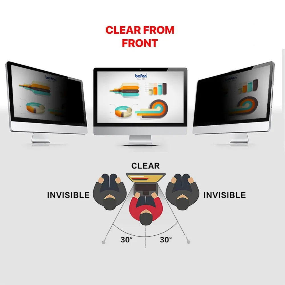 Pаспродажа Befon 23 дюйма (169) Фильтр конфиденциальности экрана монитора компьютера Защитная пленка для широкоформатного настольного ПК 509 мм * 286 мм