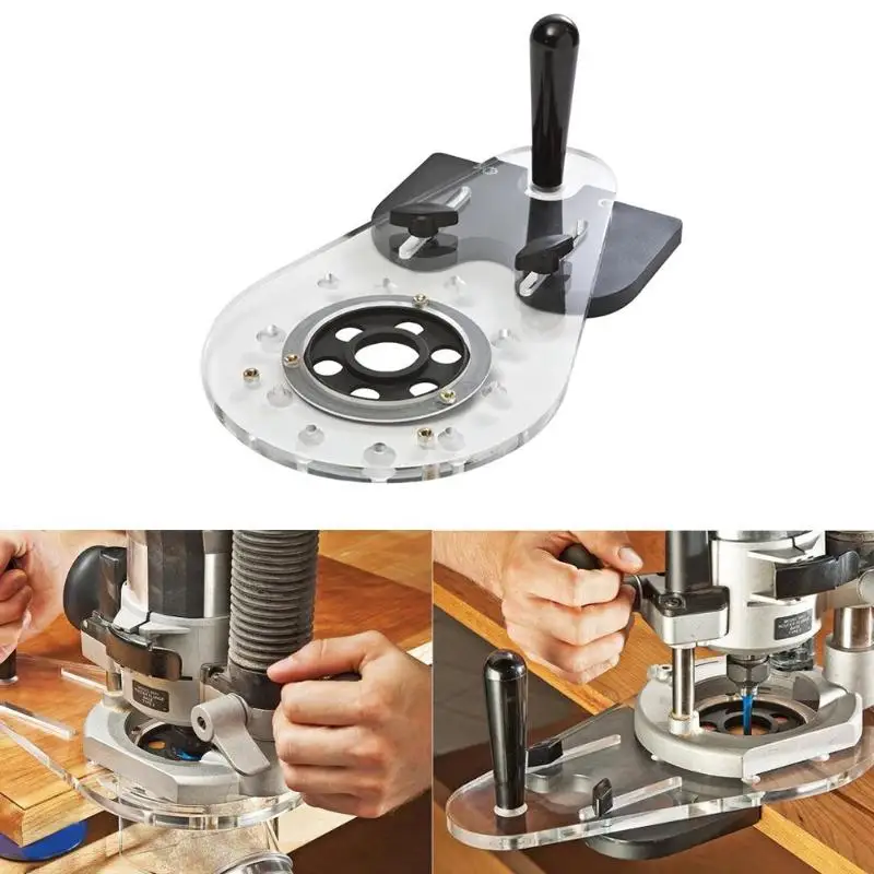 

Universal Router Base Power Router Accessories Woodworking Drill Punch Locator Wood Slot Locator
