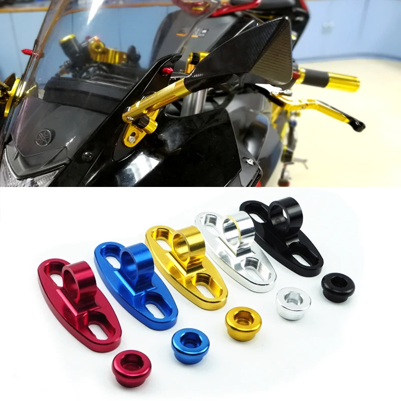 

DIHODA Motorcycle Racking Bike Rearview Mirror Adapter CNC Side Mirror Link Connector Windscreen Fairings for kawasaki Honda