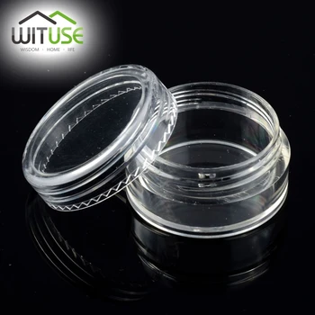 

WITUSE 10x Sample Clear Cream Jar Mini Cosmetic Bottles Containers Pot For Nail Arts Small Clear Can Tin For Balm 2ml 3ml 5ml