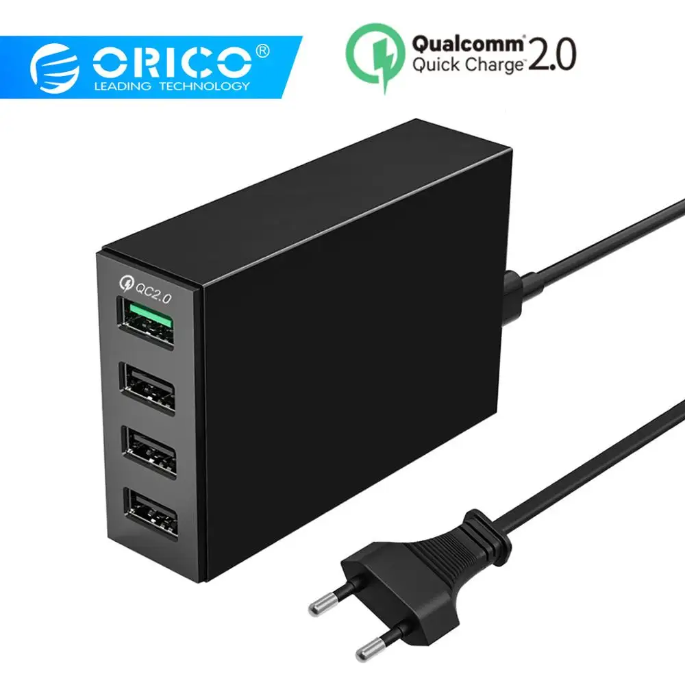ORICO QC 2,0 быстрое зарядное устройство 4 порта USB настольное зарядное устройство QC2.0 5V2. 4A максимальный выход для телефона планшета