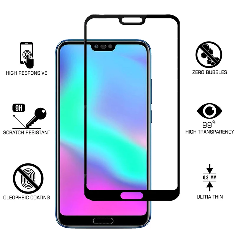 Защитное стекло для Honor 9 Lite 10 Play защита экрана 3D закаленное Huawei V10 пленка с полным