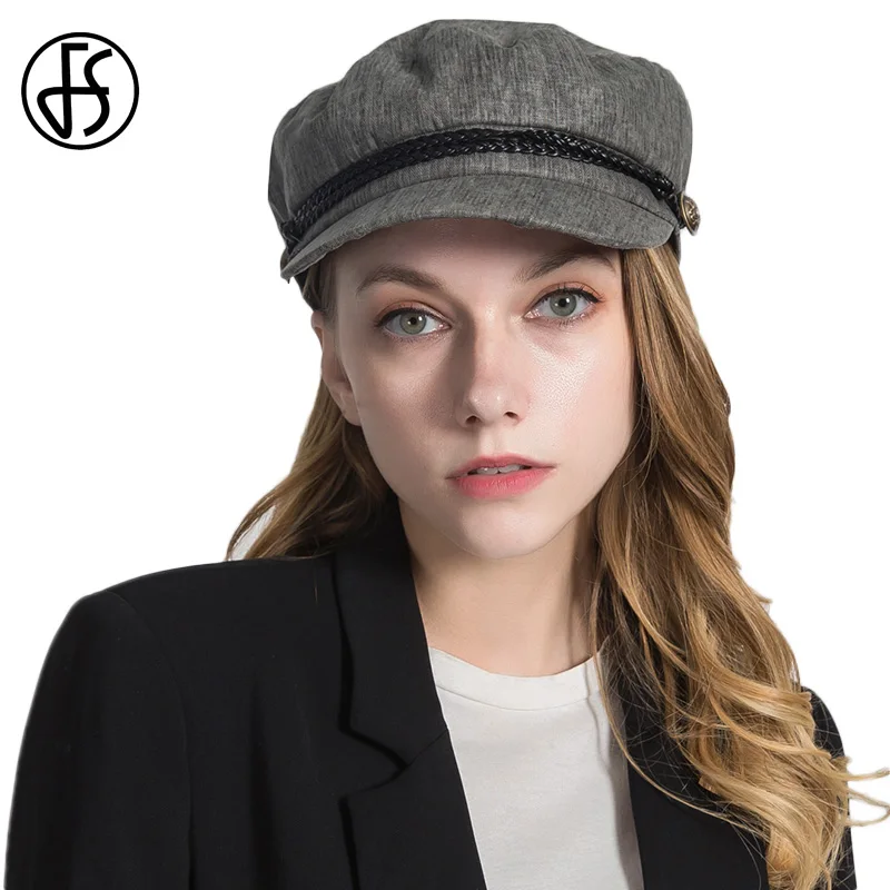 Buy FS Winter Fedoras Hats For Women Black Literary British Military Hats Lady