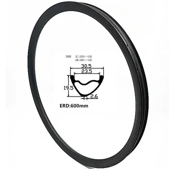 

Graphene 29er carbon disc rim 340g UD 3K bicycle rim 30.5x19.5mm 24 28 32 36H tubeless carbon mtb rim carbon bicycle rims