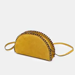 Сумки для женщин 2019 роскошные сумки женские сумки дизайнерские замшевые кожаные желтые кошельки и сумки маленькие слинг сумки кошельки