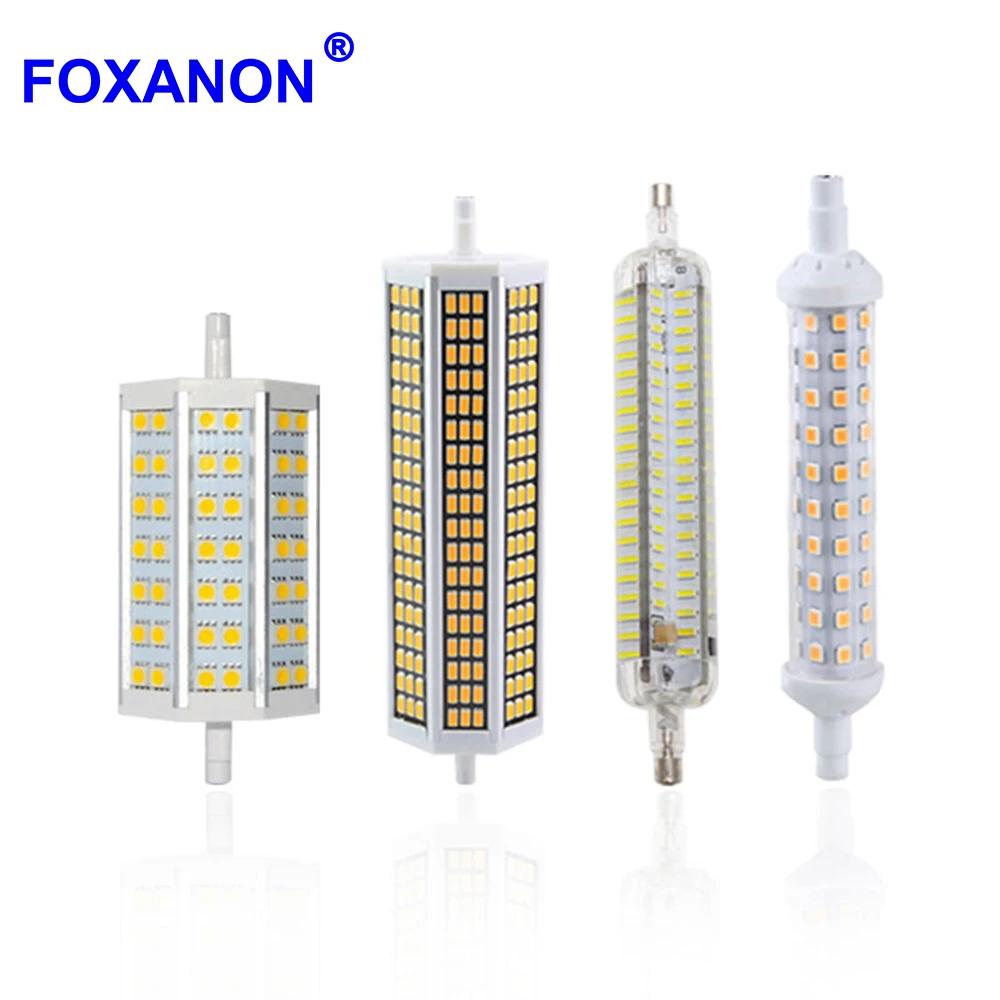 Светодиодная лампа Foxanon R7s 78 мм 118 светодиодная SMD 4014 5050 2835 точесветильник