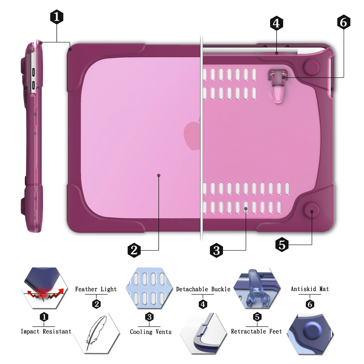 Tampa do Suporte Case Laptop 2023 m2 para Macbook Pro 13 Case 2023 m1 Pro 14 Macbook Pro 16 Case A2485 11 15 para Macbook Air 13 Case - Imagem 3