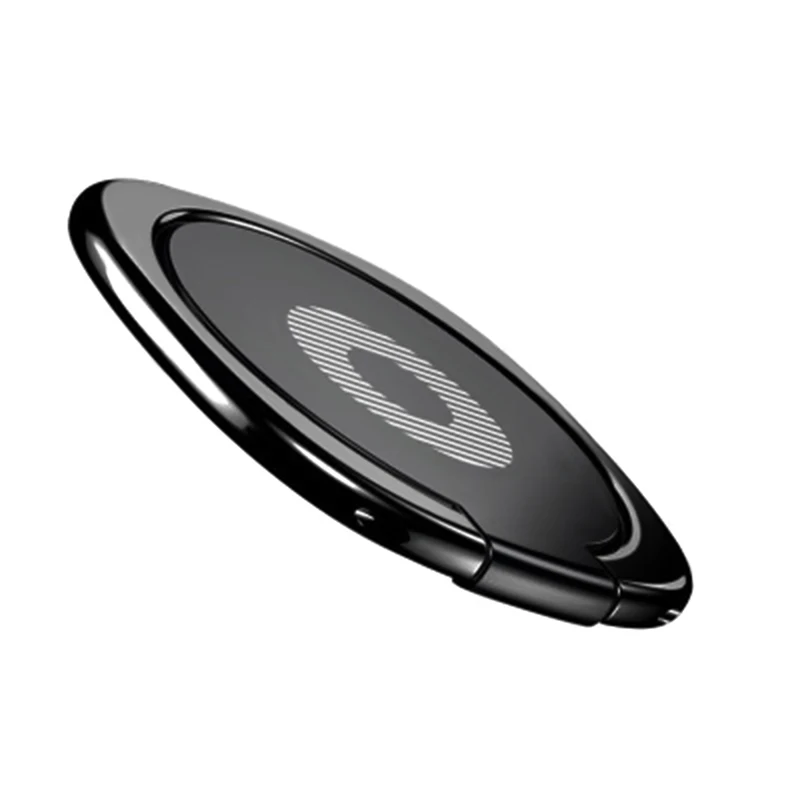 Палец кольцо автомобильная подставка для телефона для iPhone X samsung в держатель на вентиляционное отверстие автомобиля Металл Вращающийся на 360 мобильный сотовый смартфон Держатели - Цвет: Black