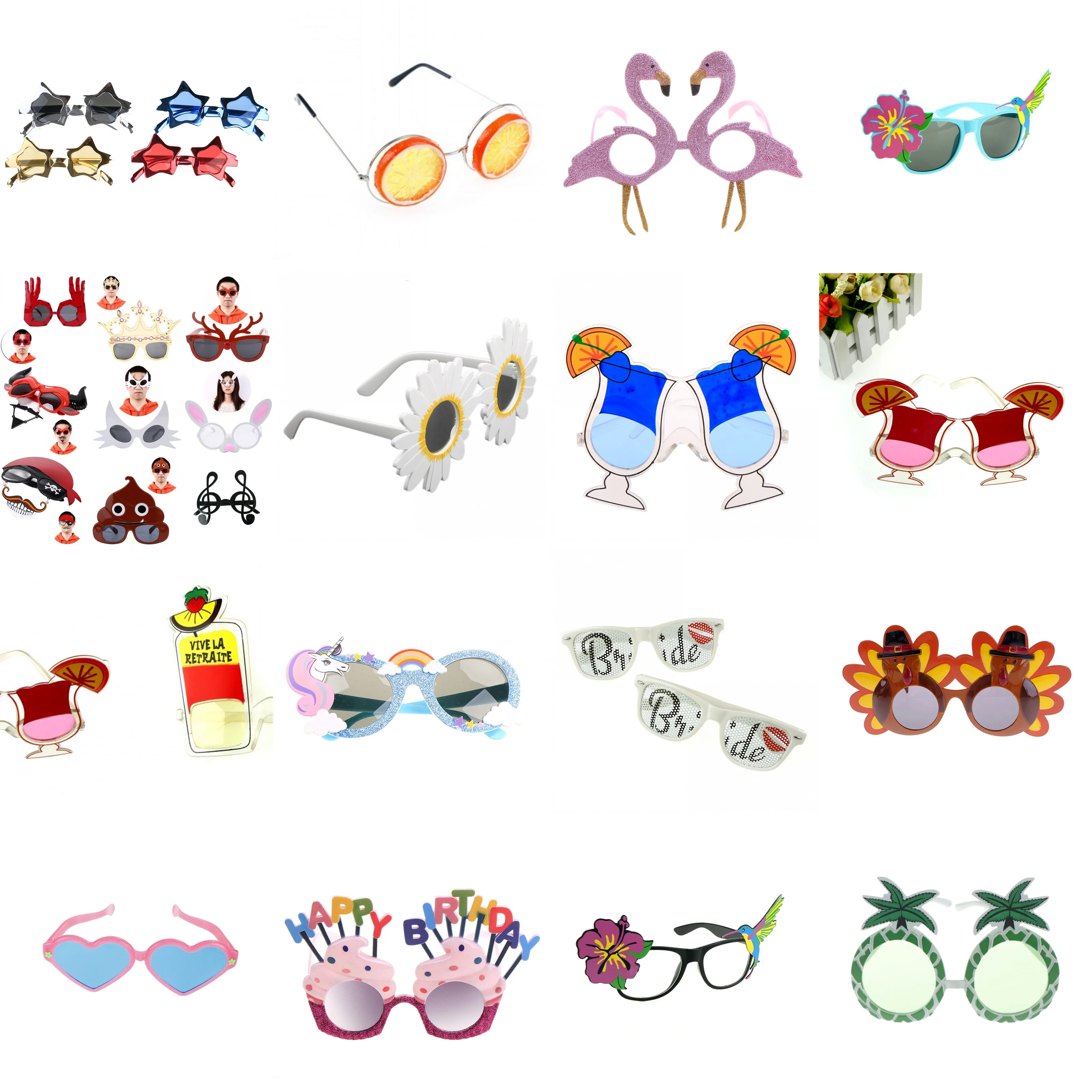 

Beach Party Novelty Flamingo Party Decorations Wedding Decor Pineapple Sunglasses Hawaiian Funny Glasses Event Supplies